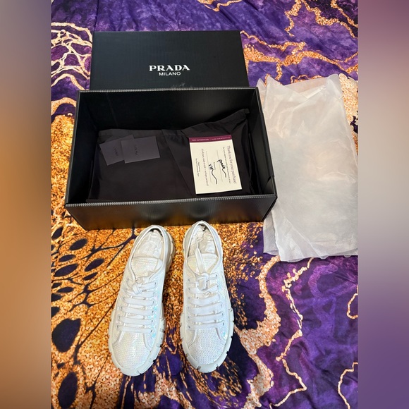 PRADA DOUBLE WHEEL SEQUIN PLATFORM SNEAKERS - Picture 6 of 10